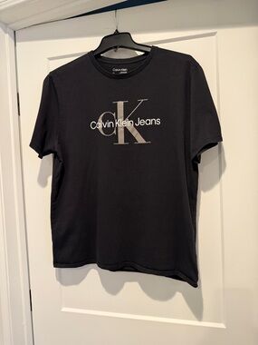 Calvin Klein Black Tee with Silver CK Logo
